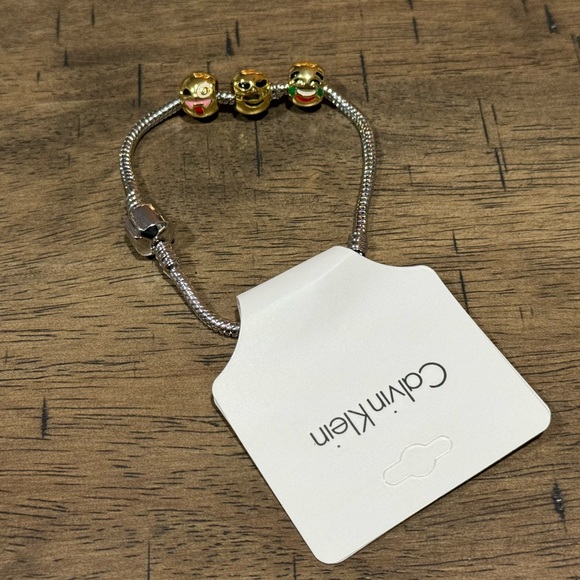 CK17. CALVIN KLEIN 7” Bracelet With Smiley Face Beads - Customizable NEW - Picture 3 of 4